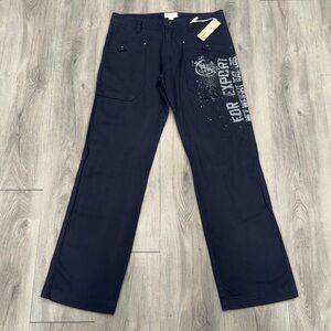 Diesel Boy’s Casual Dark Navy Graphic Print Utility Cargo Streetwear Palmy Pants
